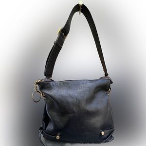 Jimmy Choo Black Leather Handbag With Dust Bag Auth Card